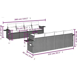 vidaXL Garten-Lounge-Set 9-tlg. braun