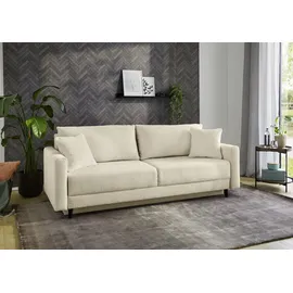 Jockenhöfer Schlafsofa JOCKENHÖFER GRUPPE "Bjoern, B: 217 cm, Liegefl. 140x191 cm", beige, B:217cm T:84cm, Korpus: 100% Polyester;Kissen: 100% Polyester, Sofas, Schlafsofa, mit Bettfunktion, Bettkasten & Zierkissen