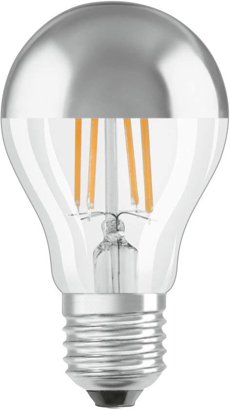 OSRAM Filament LED Lampe mit E27 Sockel, Warmweiss (2700K), 6,50W, Ersatz für 50W-Glühbirne, klar, LED Retrofit CLASSIC A Mirror