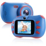 SUPBRO Kinder Kamera, Digitalkamera Kinder Selfie Fotoapparat Kinder mit 2,0-Zoll-Großbildschirm 32GB TF-Karte Kamera Kinder Geschenke Spielzeug für Mädchen Jungen Kinder Hund blau