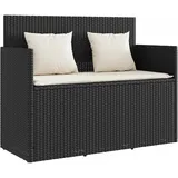Gartenbank Mit Kissen Schwarz Poly Rattan