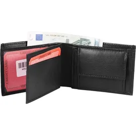 Excellanc Unisex-Mini Geldbörse Echt Leder Querformat 10,5 x 7,2 x 1,7 cm 3000084 Schwarz