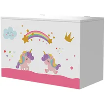 [en.casa] Spielzeugkiste Oleiros 40 x 60 x 30 cm 1-tlg. Weiß/Lila/Rosa