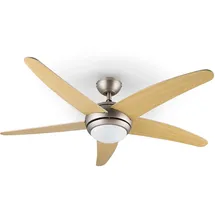 Klarstein Bolero 134 cm Deckenventilator ahorn inkl. Fernbedienung mit Licht