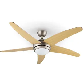 Klarstein Bolero 134 cm Deckenventilator ahorn inkl. Fernbedienung mit Licht