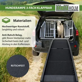 Baumarktplus Hunderampe 3-fach klappbar 152x40 cm 75 kg Tragkraft Anti-Rutsch Lauffläche m...