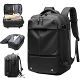 Hemore Vakuum-Rucksack - 60 Liter expandierbarer Rucksack mit Vakuumkompression, Schloss, gepolstertem atmungsaktivem Reise-Vacpack, wasserdicht