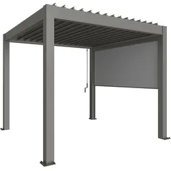 Rollo BIOHORT "Sonnenschutz für 3m-Seite von biohort Pergola", grau (quarzgrau, metallic), Kunststoff, Rollos, Sonnen- und Blendschutz mit ZIP-Funktion, stufenlos verstellbar