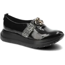 Schwarze Halbschuhe Lamanti Elegante Damen Mokassins, 40