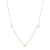ANIA HAIE NAU007-02YG Afterglow Damen Halskette mit weißem Saphir Gold