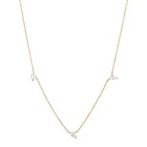 ANIA HAIE NAU007-02YG Afterglow Damen Halskette mit weißem Saphir Gold