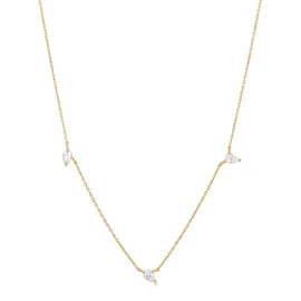 ANIA HAIE NAU007-02YG Afterglow Damen Halskette mit weißem Saphir Gold