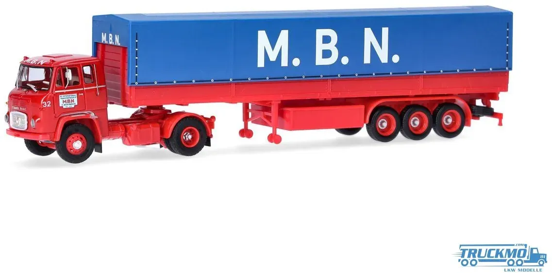 Modellbau Schwarz M.B.N Scania LB76 Planensattelzug 87MBS026192