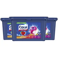 Coral Waschmittel Allin1 Caps Optimal Color Colorwaschmittel für strahlend saubere Farben 3x 18 WL