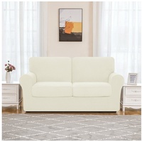 Sofahusse 1/2/3 Sitze Waschbarer Stretch Sofabezug, SUBRTEX, Dehnbarer waschbarer Stoff, Jacquard-dehnbare weiß