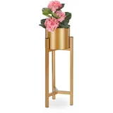 Relaxdays Blumentopf Ständer 60 x 21,5 cm Gold