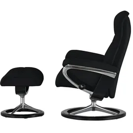 Stressless Relaxsessel Leder 79 x 103 x 73 cm Schwarz mit Hocker