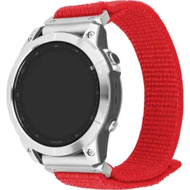 FIXED Fixed | Sporty Strap for Garmin QuickFit 22mm | 160-210 mm | Red | Nylon - Rot