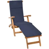 Beautissu Deckchair Auflage 175 x 45 x 5 cm blau 1 St.