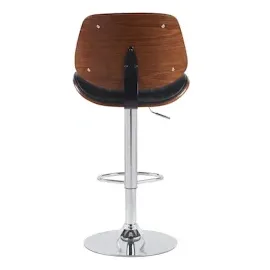 CLP 2er Set Barhocker Clawson Kunstleder walnuss/schwarz/chrom