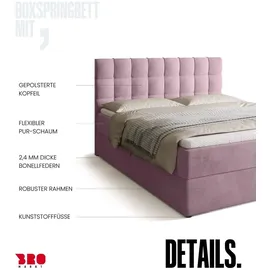 bromarkt Detroit 160 x 200 cm H3 Rosa