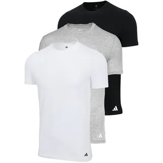 Adidas 3er Pack Crew Neck T-Shirt in Mehrfarbig | Shirt Active Core Cotton 3PK bunt|grau M