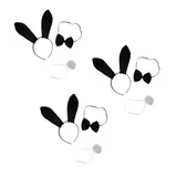 Sonnenscheinschuhe® Dreierpack: 3 x Kostüm Set Hase sexy Bunny Häschen Hasenohren Fastnacht Fasching Karneval Kostüm - Einheitsgröße