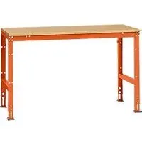 Manuflex Grundtisch UNIVERSAL Standard, Tischplatte Multiplex, 1500x800, rotorange