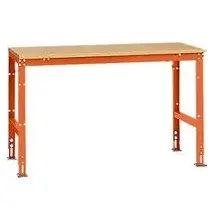 Manuflex Grundtisch UNIVERSAL Standard, Tischplatte Multiplex, 1500x800, rotorange