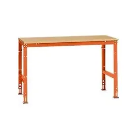 Manuflex Grundtisch UNIVERSAL Standard, Tischplatte Multiplex, 1500x800, rotorange