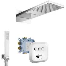 PaulGurkes Wasserfall Dusch Set Unterputz 3-Wege Action Select für 1 Verbraucher Chrom