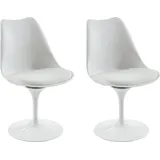 vente-unique Stuhl Polypropylen & Metall Weiß 2er Set
