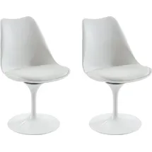 vente-unique Stuhl Polypropylen & Metall Weiß 2er Set