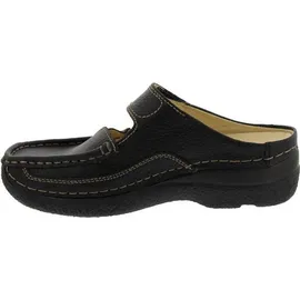 WOLKY Roll Slipper, Clog, Printed leather, black, 0622770-000 40 EU
