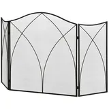 FELIXLEO Funkenschutzgitter Kaminschutzgitter klappbar 3 Paneele Funkenschutz Metall Schwarz (1 St)