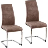 Hti-Living Schwingstuhl SallyC Polyester braun 2er