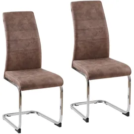 Hti-Living Schwingstuhl SallyC Polyester braun 2er