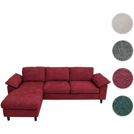 Mendler Eckcouch Stoff 3-Sitzer Rot