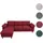 Mendler Eckcouch Stoff 3-Sitzer Rot