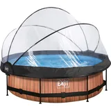 EXIT TOYS Wood Pool 300 x 76 cm inkl. Filterpumpe und  Abdeckung