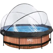 EXIT TOYS Wood Pool 300 x 76 cm inkl. Filterpumpe und  Abdeckung