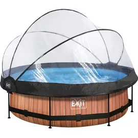 EXIT TOYS Wood Pool 300 x 76 cm inkl. Filterpumpe und  Abdeckung