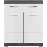 xonox.home Standschrank 74 cm x 88 cm x 31 cm Weiß-Rauchsilber