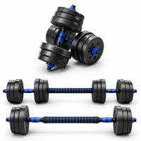 LACESTONE 2in1 Hantelset Kurzhantel Langhantel Set Hanteln Krafttraining 20 kg schwarz/blau
