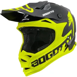 Bogotto V321 Soulcatcher Motocross Helm, schwarz-gelb, Größe S für Männer