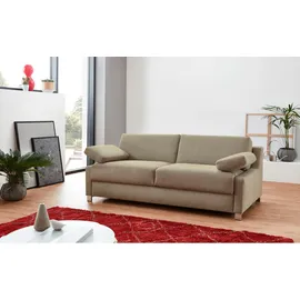 Bali Schlafsofa BALI "Viola, Dauerschläfer mit Seitenkissen", beige (natur), B:201cm, 100% Polyester, Sofas, Schlafsofa, in 140er und 160er Breite, 3 Varianten, auch mit Ergoflex-Lattenrost