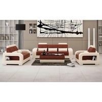 JVmoebel Sofa Ledersofa Couch Sofagarnitur 3+2 Garnitur Design Modern, Made in Europe beige|braun