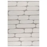 mazovia Teppich Zweiseitiger Beige Modern Abstrakt, Geometrisch - Wohnzimmer, Schlafzimmer, Esszimmer, Büro - Kurzflor Rechteckig Oeko-TEX® Zertifikat Weich - Weiß Ecru Creme - 160 x 200 cm