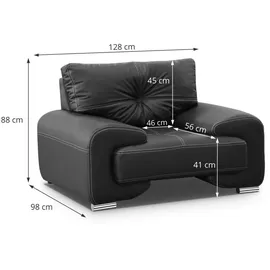 beautysofa Relaxsessel Omega 60 x 60 x 90 cm schwarz