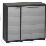 vidaXL Gartenschrank mit 2 Regalen 0,97 x 0,38 x 0,87 m schwarz/grau